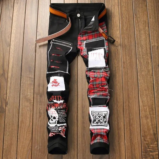 “Aūtumn” Plaid Styled Jeans